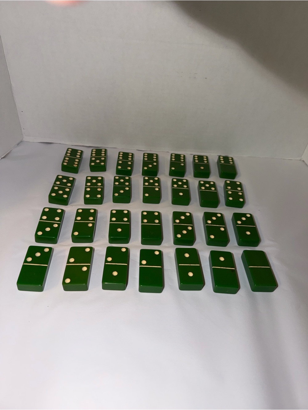 VTG Puremco Green Dominoes Set of 28 No Box